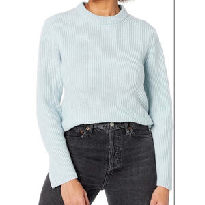 Women's Vince. Light Blue Cashmere Silk Ribbed Crew Neck Sweater